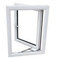 Design Acoustical Insulation Plastic PVC Double Swing Glass Casement Window